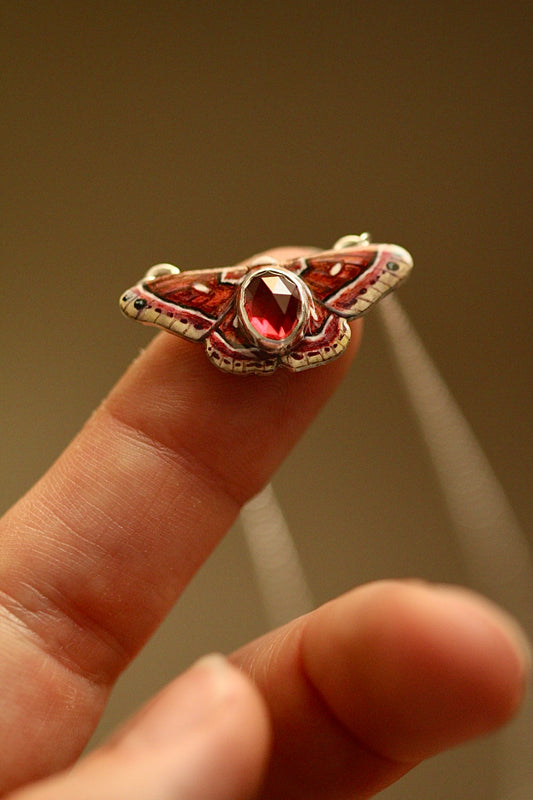 Cecropia moth pendant